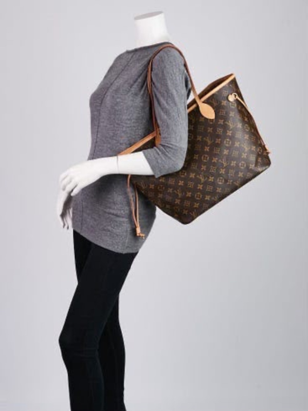Authentic LOUIS VUITTON Monogram Canvas Neverfull MM Tote Bag Brown/Beige - Picture 15 of 15
